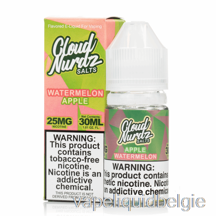 Vape België Watermeloen Appel - Wolk Nurdz Zouten - 30ml 25mg